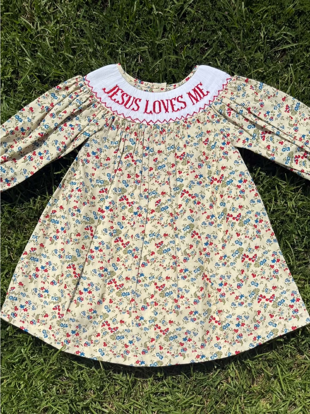 JESUS LOVES ME Hand Smocked Dress